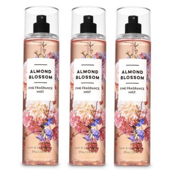 3 Bath & Body Works Almond Blossom Fine Fragrance Mist 8 oz. - Picture 1 of 3